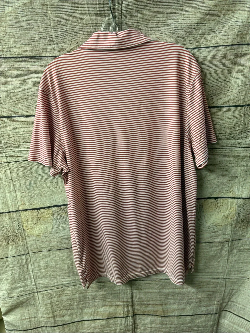 😍J Crew Red & White Narrow-Striped Polo